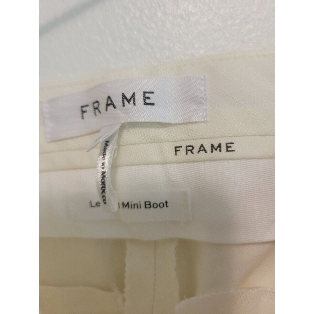 New women's sz 2 Frame Le crop mini boot cut high rise white pants trouser dress - Picture 7 of 8